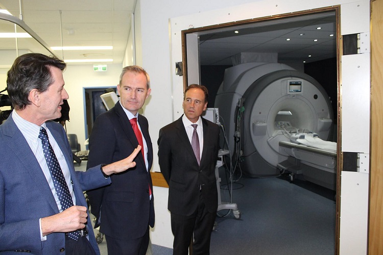 David and Health Minister Greg Hunt announcing increased funding for MRI services at St George Hospital