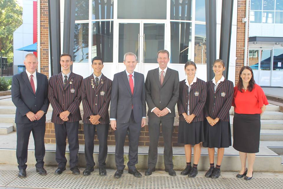 David with Minister Dan Tehan at Marist College Penshurst